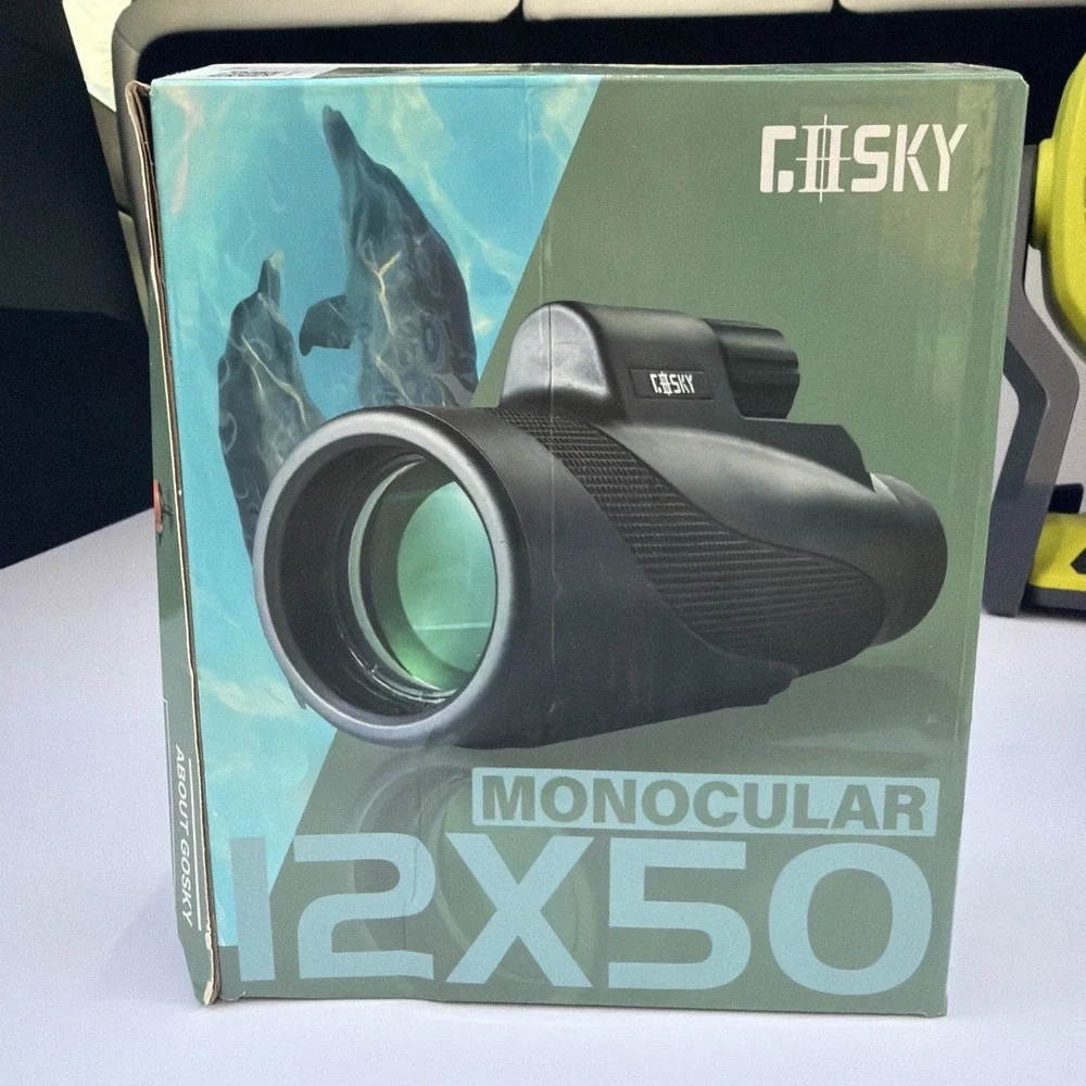 Gosky Titan 12X50 Monocular Telescope with Smartphone Holder - Waterproof Black
